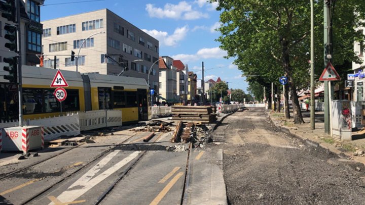 Baustelle in der Treskowallee Baustelle in der Treskowallee